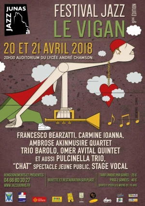 Affiche Festival Jazz Au Vigan - 20 et 21 avril 2018