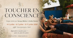 Affiche Stage Toucher en Conscience — Niveau I, avec Soraya Melter & Aniko Kovács