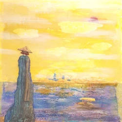 "Grand est celui qui n'a pas perdu son cœur d'enfant" - Techniques mixtes 60 x 60