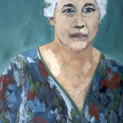 Marie Jo - Art' gras sur papier aquarelle noir , 21x29 cm