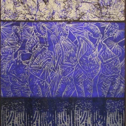 "De la cage au branchage" - gravure sur bois, impression papier 300g, non encadrée, 50x65