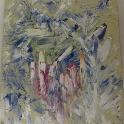 Rêveries pastelles - huile sur toile (couteau) 54x60 - Roselyne MORANDI 