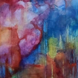 Sans titre - huile sur bois - triptyque 250x1100