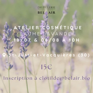 Affiche Atelier Cosmétique entre Garrigue et Cévennes 