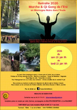 Affiche Week End Marche & Qi Gong en Cabardes