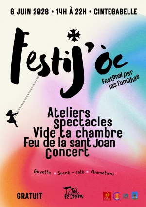 Affiche Festij'òc 2026 : Le festival des familles et de la culture occitane