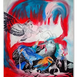 BIODIVERSITÉ - 70 X 100 CM, techniques mixtes sur papier, 2023