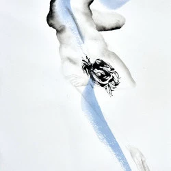 La vague - Encre sur papier aquarelle