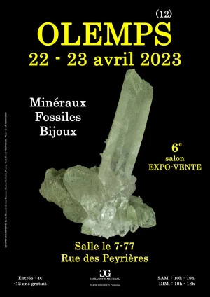 Affiche 6e Salon Minéraux Fossiles Bijoux de Olemps (Aveyron)