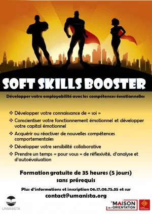 Affiche Information collective "Soft Skills Booster : Développer votre employabilité avec les compétences émotionnelles"