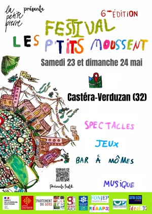 Affiche Festival les P'tits moussent organisé PAR des enfants POUR des enfants