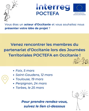Affiche Journées Territoriales POCTEFA en Occitanie 