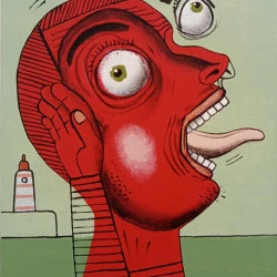 Marin effaré - Acrylique sur Toile, 30x40 cm, 2025 - @Flavien Couche 