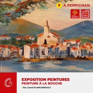 Affiche EXPOSITION : "Peinture à la bouche" de Lionel PLANCHENAULT
