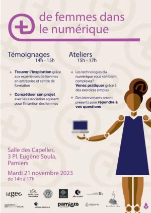 Affiche Plus de femmes dans le numérique