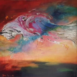 Sans titre - huile sur bois - 100x100