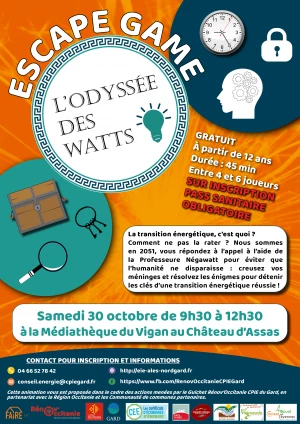 Affiche Escape Game "L'Odyssée des Watts"