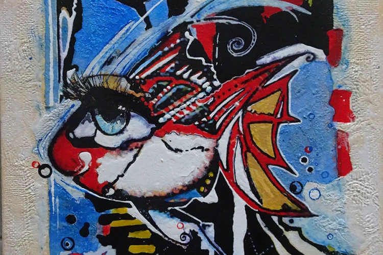 LE POISSON RÊVEUR - Au cœur des eaux cristallines, dans un récif corallien vibrant de couleurs, vivait un poisson pas comme les autres. Ce n'était pas un poisson d'argent ni un poisson-clown, mais un petit poisson rêveur dont les écailles scintillaient comme des étoiles sous la lune. Dans ses rêves, il devenait un explorateur des profondeurs, naviguant à travers des mondes inconnus peuplés de sirènes chantantes et de créatures anciennes. Chaque rêve était une nouvelle aventure, une évasion vers l'infini. Peinture acrylique sur toile tendue sur châssis bois, exemplaire unique (original) délivrée avec son certificat d'identification et d'identité ainsi que justificatif de cotation et convention d'expert. - création & photographie : CGÉAN - Titre : LE POISSON RÊVEUR 