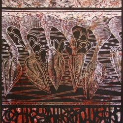 "De la cage au branchage" - gravure sur bois, impression papier 300g, non encadrée, 50x65