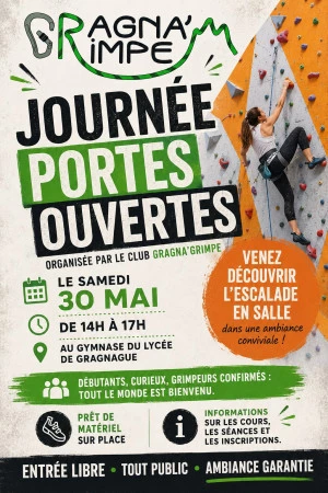 Affiche JPO à Gragnag'Grimpe
