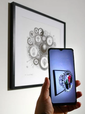 Affiche VERNISSAGE Exposition : Aphorismes, dessins avec réalité augmentée