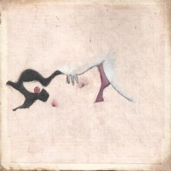 Délicate allongée - Huile sur filtre à vin en papier 20*20 2018