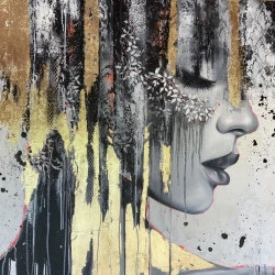 Apparition 100x100 - Technique mixte sur toile