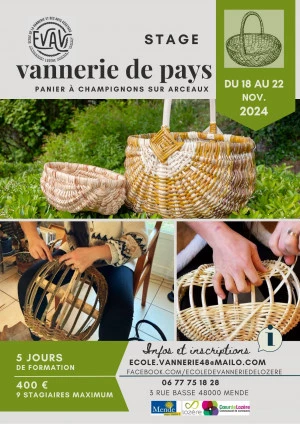 Affiche Stage de vannerie de pays en Lozère