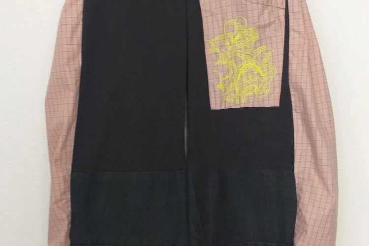 oxiput - pantalon avec ceinture et poche dos brodées