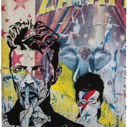 Circus - David Bowie, technique mixte collage et acrylique - GAUDRY 