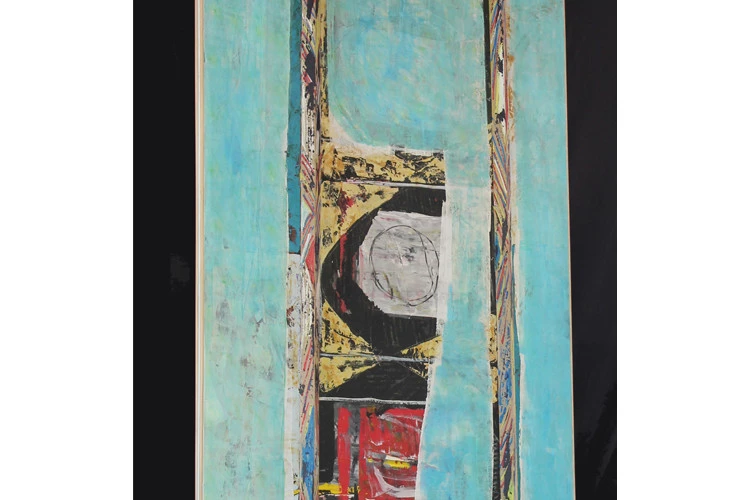 GRAND BLEU - Peinture bas reliefs. Technique mixte : 135X195 cm