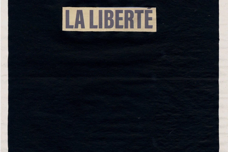 La liberté - Sérigraphie sur page de journal, issue de la série Caviar Chéri - © Anne Desrivières 