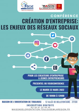 Affiche Création d'entreprise : les enjeux des réseaux sociaux