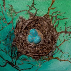 Le Nid - Huile sur bois / Oil on wood - © ADAGP, Paris, 2025. Patricia Lackersteen 