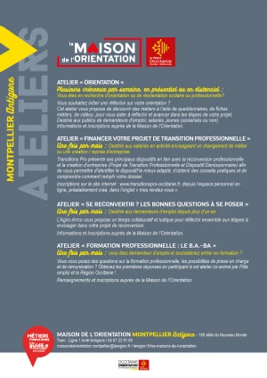 Affiche Atelier en ligne "Se reconvertir ? Les bonnes questions à se poser"