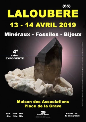Affiche 4e Salon Minéraux - fossiles - bijoux de Laloubère 
