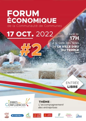 Affiche Forum Economique de la communauté de communes Terres des Confluences sur l'accompagnement des entreprises 