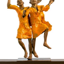 Janpa, bonzes sauteurs en bronze - Bronze - Corinne Chauvet adagp Paris 2019 