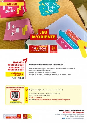 Affiche Atelier " Jeu m'Oriente " Collégiens 4ème-3ème "