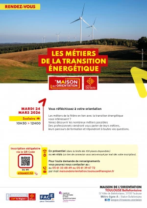 Affiche Les métiers de la transition énergétique (Public scolaire)