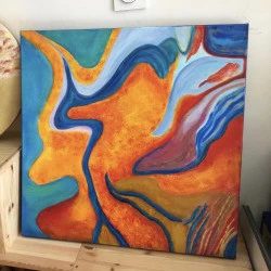 « Séduction » - Acrylique et huile sur toile - 60 X60