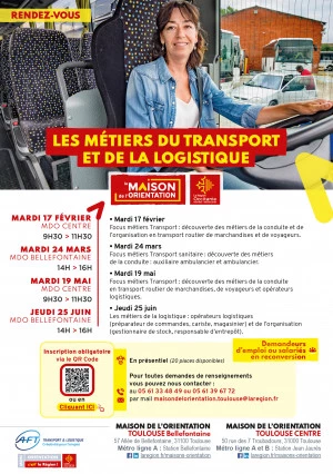 Affiche Les métiers du transport et de la logistique