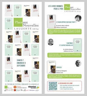 Affiche 18ème festival de place aux nouvelles 2024 à lauzerte