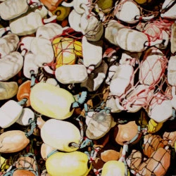 bouchons - huile sur toile 100X81cm 1994