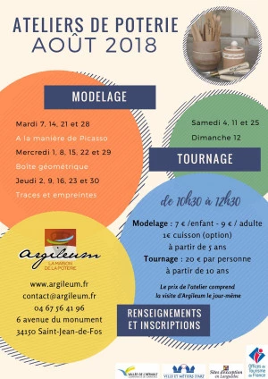 Affiche Ateliers de poterie