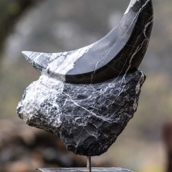 Berceau de lune - 3D, marbre d'izaount, réalisée à la disqueuse