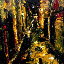 The Weight of Evening - Huile sur toile, 97 × 130 cm, 2026 - © David C. Giles 
