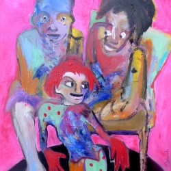 La petite fille aux cheveux rouges - Huile sur toile, 130 x 97 cm