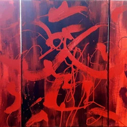 Tryptique Rouge - Technique mixte - Photo M-Ed SÉGUIN 