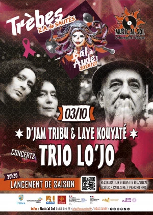 Affiche Concerts de TRIO LO'JO + D'jam Tribu & Laye Kouyaté – Lancement de saison